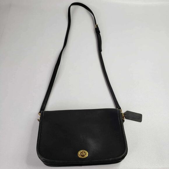 Coach Vintage 9755 Leather Penny Pocket Purse Crossbody Bag Black USA - Picture 14 of 16